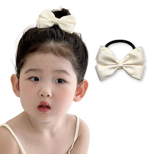 蝶結びゴム ヘアタイ リボン ヘアゴム 髪飾り ロープ ポニーテールホルダー 結婚式 成人式 誕生日 (ホワイト)