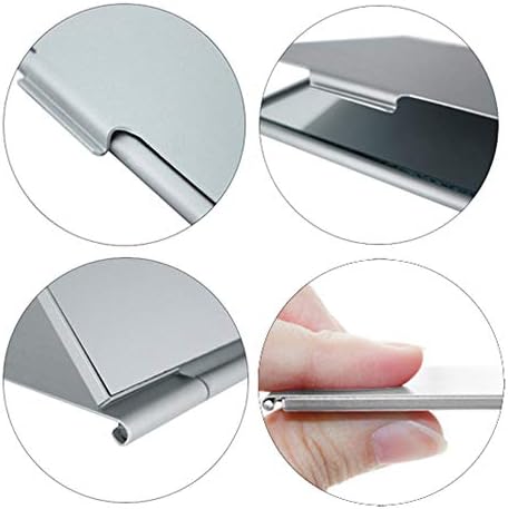 Portable Folding Mirror, Unisex Ultra Slim Durable Small Tabletop Folding Compact Makeup Mirrors for Travel (5.6x8.4cm, Aluminum Shell)
