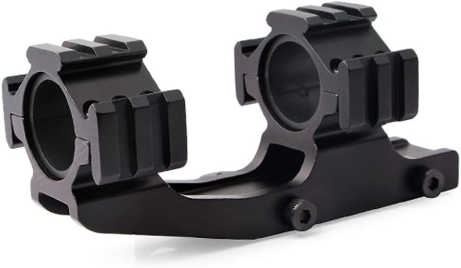 KEENZO Low Profile 1''25mm/30mm One-Piece Scope Ring Mount QD Quick Release Dual Ring Bracket Mount Rail See Through Style for 20mm Picatinny Rail (LD3002-K-Quick Release) - Image 4