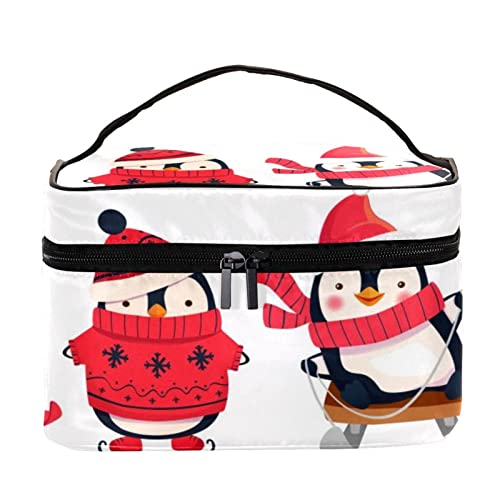 Trousse de toilette pingouins de Noël organisateur voyage femmes compact