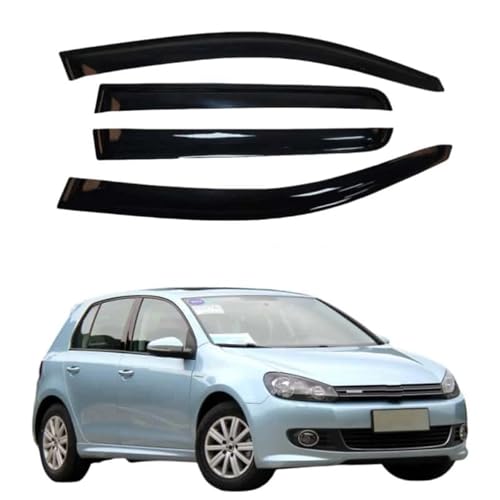 Genérico Juego De Deflectores De Viento para VW para Golf 6 MK6 Hatchback 2009-2013 Viseras Ventana Protector Solar Lluvia Ventilación Deflector Viento Viento Vidrio