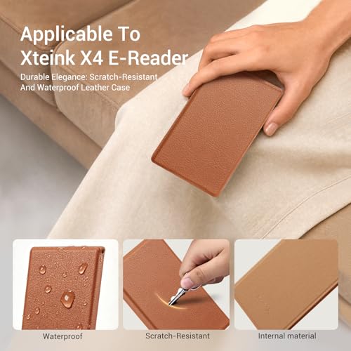 Image of CoBak Magnetic Case for XTEINK X4, Ultra-Lightweight Protective Cover for Xteink X4 E-Reader, Secure Magnetic Attachment(Brown)