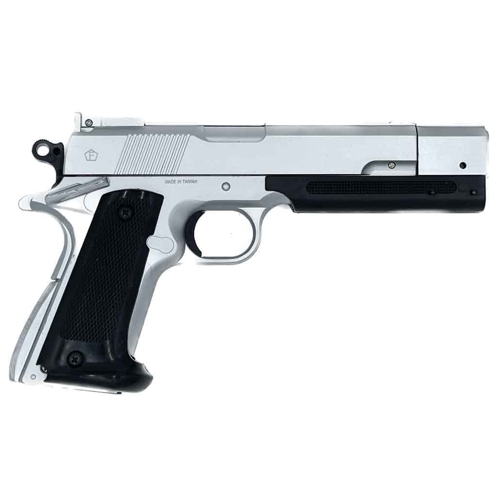 Pistola Airsoft STTI 9719 Hitman Silver Spring/Colori: Nero e Argento/Materiale: plastica ABS ad Alta Resistenza/Potenza: 0,3 Joule