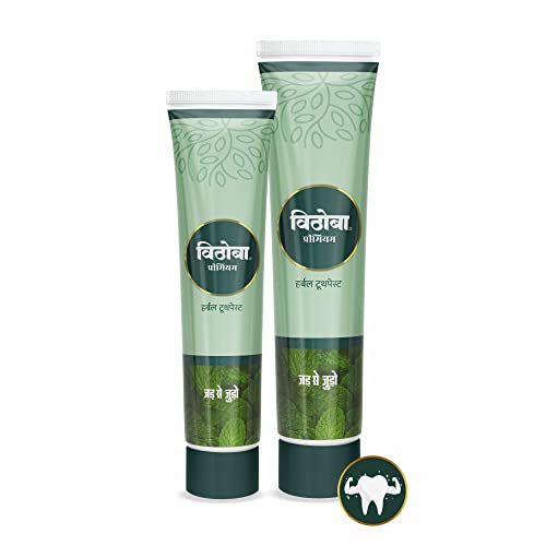 Vithoba Premium Toothpaste | Herbal Tooth Whitner For Oral Health With Natural Herbs | Toothpaste For White Strong Teeth & Refreshing Breath | 80g +150g |