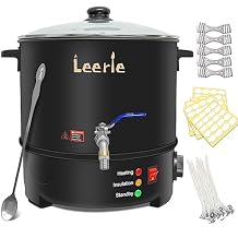 Leerie 20Lbs Commercial Wax Melter for Candle Making, L10 Extra Large Electric Wax Melting Pot Kit for Candle Making Business with Heating Core Brass Spout & Temp Control & Heat Resistant Handle