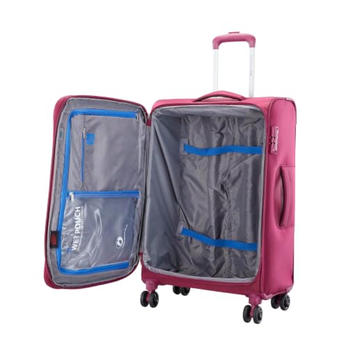 Image of VIP Adept 8W STR Set of 3 Luggage Bags | Small 55 cm Cabin, Medium 69 cm & Large 79 cm | 8 W | Anti-Theft Zipper | TSA Lock | Polyester Soft Luggage | 3 Years International Warranty