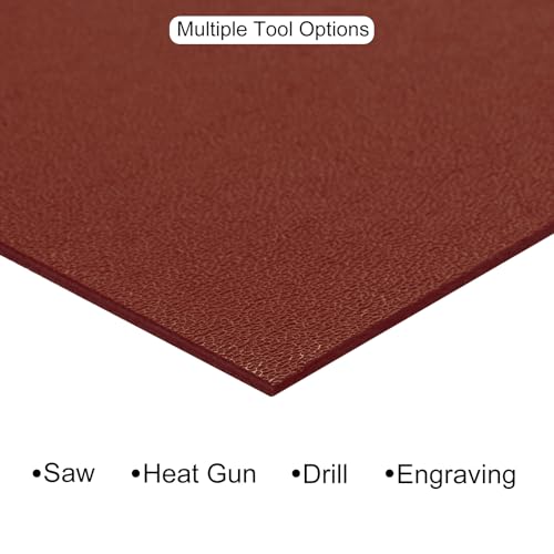 Image of ABS Plastic Sheet 12 x 12 Inch,Flexible Plastic Sheets 1 /16 Inch Thick Thermoplastic Sheet with Leather Texture Wine Red for DIY Crafts Decors 3Pcs