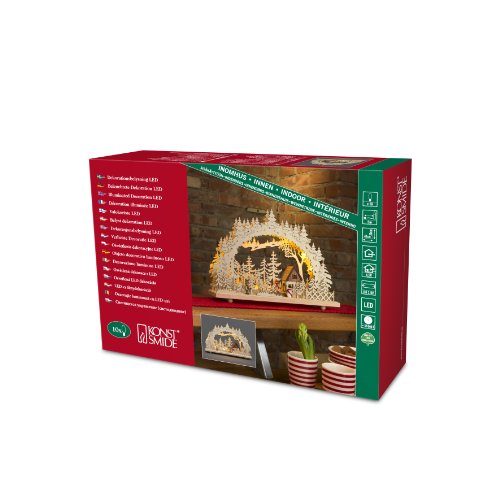 Konstsmide 2828-100 Chandelier Bois Forrêt + 10 LED Blanc Chaud + Alimentation 4,5 V