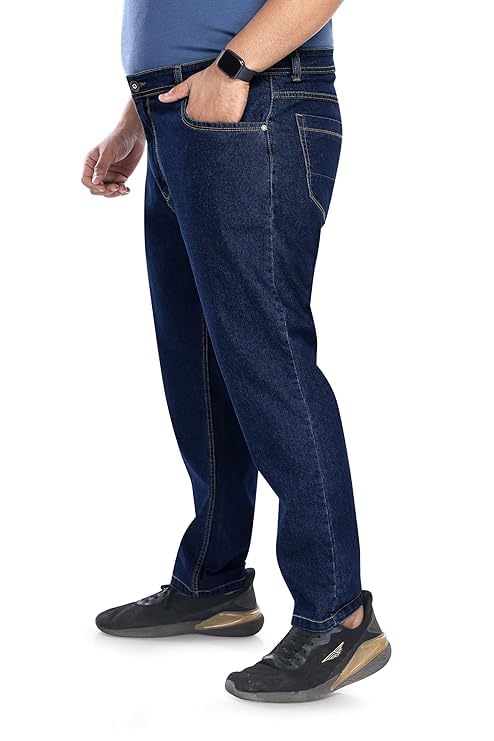 Image of Pluss Tribe - Plus Size Jeans for Men - Denim Jeans - Ideal for Casual, Office Available Sizes : 40 to 52