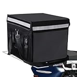 TooCust Large Insulated Food Delivery Bag with Fixed Base and Internal Frame, XXL 19.7' x 15' x 15', Commercial Pizza Delivery Bag w/Divider, Waterproof & Foldable Catering Bag Food Deliveries, Black