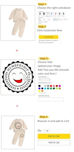 MYGBCPJS Boys Girls Customized Sweat Suit Kids Custom Fleece Long Sleeve Sweatshirt & Sweatpants Set Add Own Name Text Image3