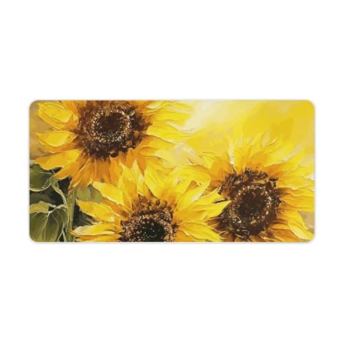 Tapis de souris fixe anti-glisse grand format tournesol 30x61