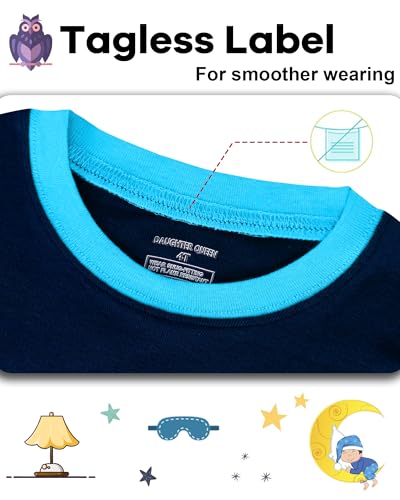 Image of DAUGHTER QUEEN Boys Pajamas 4 Pieces Long Set 100% Cotton Sleepwear Size 18 Months-12 Years