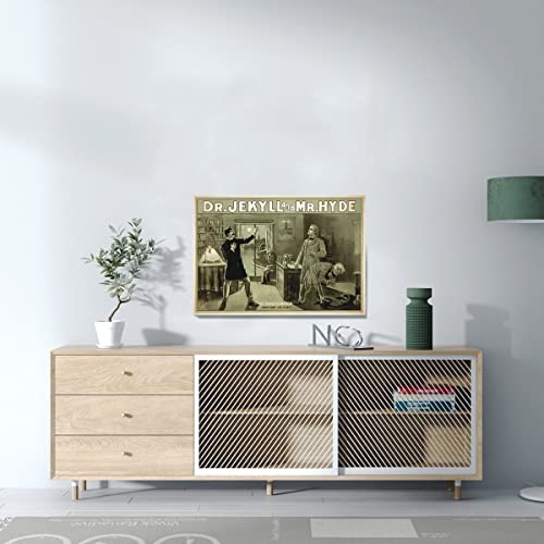 Tableau cinéma Dr Jekyll : gravure transformation rétro haute qualité