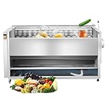 Electric Vegetable Cleaning Machine for Peeling and Washing Potatoes, Onions, Apples, Ginger - Features Filter Layer and 360° Nozzle