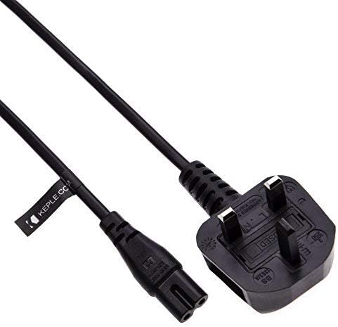 2 Pin Mains Power Cable Universal Fig Figure 8 UK Lead Compatible with HP Envy 4500 5530 5532 120 OfficeJet 4650 6968 6978 3830 Cano n PIXMA MG2520 MG3220 MG3222 MG3520 MG5420 Printer 3 Pin Wall 0.5m