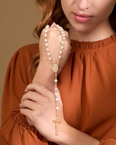 Chapelet Vierge Miraculeuse grand modèle rose et or Mondo Cattolico