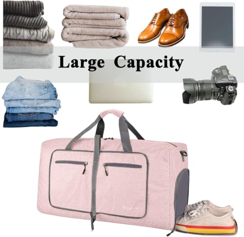 Image of Woogwin Travel Duffel Bag Large Foldable Waterproof Overnight Bag for Beach Swim Bags Pool Sports Gym