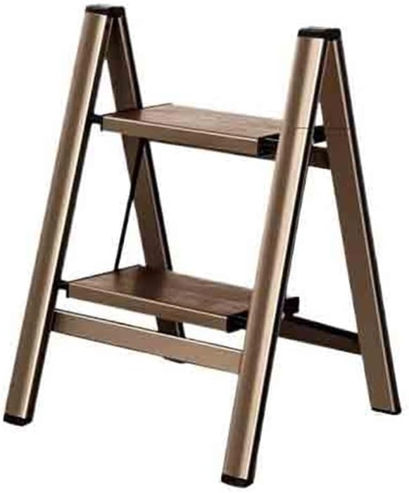 Folding Step Stool 2 Steps Telescopic Ladder Indoor Multifunctional Thickened Aluminum Alloy Household Folding Ladder Planter Stair Bench Foldable Step Ladder