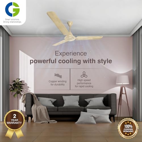 Image of CG Sahajair | High-Speed 1200mm Ceiling Fan | BEE 1-Star | 100% Copper motor | Long Durability | 2 Year Warranty | Powerful Airflow | Double Ball Bearing |Ivory