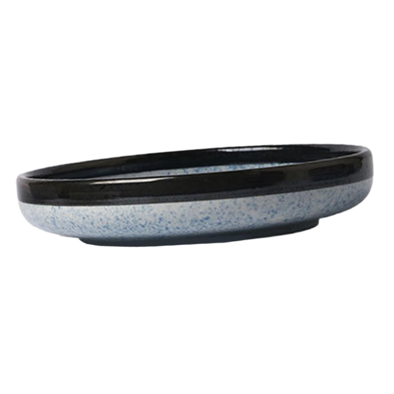 Assiette en Céramique Style Japonais Vintage Bleu, Plat Dessert Surface Lisse Facile à Nettoyer, pour Servir les Repas la Maison