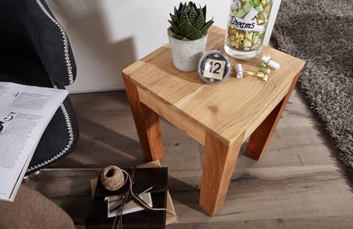 FineBuy Beistelltisch Massiv-Holz 35 x 35 cm Wohnzimmer-Tisch Design braun Landhaus-Stil Couchtisch Farbe wählbar Braun – Bild 7