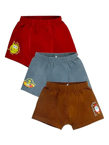 Image of KiddoPanti Boys Boxer Shorts Pack of 3 | Soft Cotton-Lycra Blend | Comfortable Fit with Bio Wash for All-Day Comfort | Kids Briefs