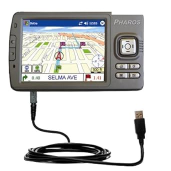 Gomadic Straight USB Data Sync Cable Compatible with Pharos 505 with Charging Function with TipExchange