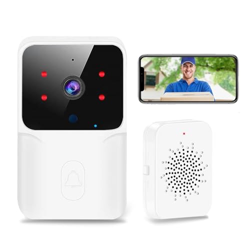 Générique Sonnette vidéo sans Fil avec caméra,1080P Surveillance de Vision Nocturne HD,Résistant aux intempéries,interphone à Domicile, Prise en Charge des appels vocaux bidirectionnels