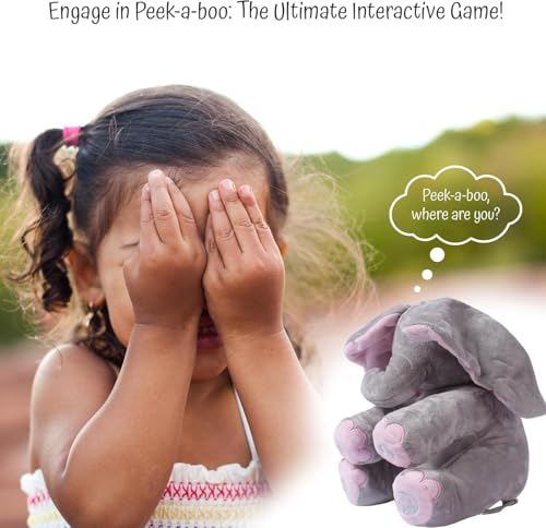 Image of CRIYALE Elephant Musical Soft Toy Peek A Boo for Babies | Animated Singing Plush Toy with Flapping Moving Ears for Infants, Toddlers, Kids, Newborns | Interactive Singing Toy Cute with Sound Effects