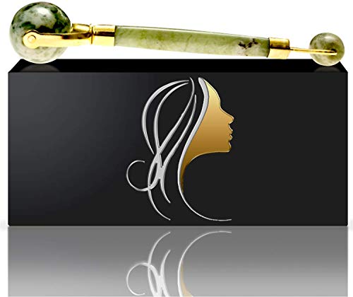 Jade Roller || Highest Quality Jade || 100% All-Natural || Highly Potent & Nutrient Packed || Clears Toxins & Reduces Puffiness || Healing Slimming and Wrinkle Treatment for Face, Neck, and Eyes