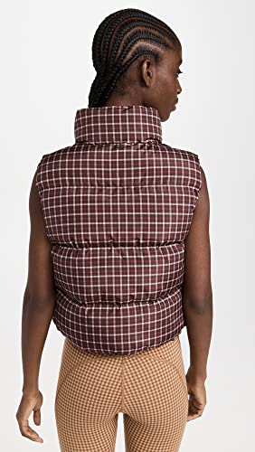 Mwl By Madewell Women's Plaid Puffer Vest, Spiced Raisin, Xxs #TOP2
