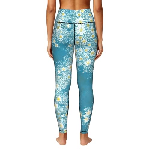 Leggings de margaritas con bolsillos mallas elasticas de entrenamiento para mujer 4