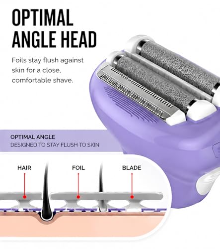 Image of Remington Smooth & Silky Electric Shaver for Women, 4-Blade Smooth Glide Foil Shaver and Bikini Trimmer with Almond Oil Strip, Shave Wet or Dry