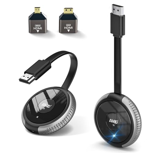 HDMI sans Fil,4K 5G Transmetteur et Récepteur 165FT/50M, HDMI VGA sur Double écran, Transmission en Direct pour Ordinateur Portable, Tablette, Appareil...