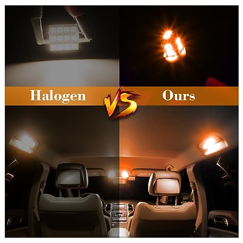 iFunyLED 24 Pieces Dome Light LED Car Interior Bulb Kit Set 194 T10 DE3175 578 31mm 42mm Bulbs Interior Replacement Lights for Car Map License Plate Door Side Marker Cornering Trunk Light - Amber