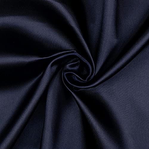 Tissu en polyester satiné liquide bleu marine haut de gamme pour drapés de créateurs