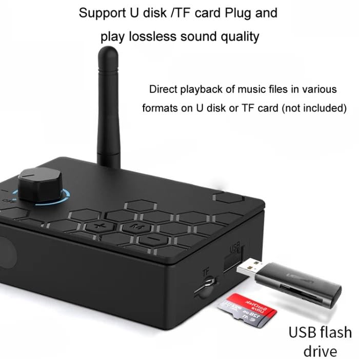 Image of MICROWARE Bluetooth 5.4 Receiver Digital to Analog Card U Disk Converter Adapter with Remote Control(Coaxial Conversion)