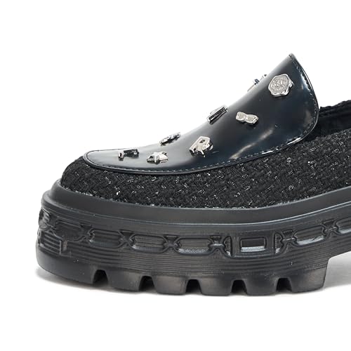 Image of Karl Lagerfeld Women's Lylah Lug Sole Platform Loafer with Pins
