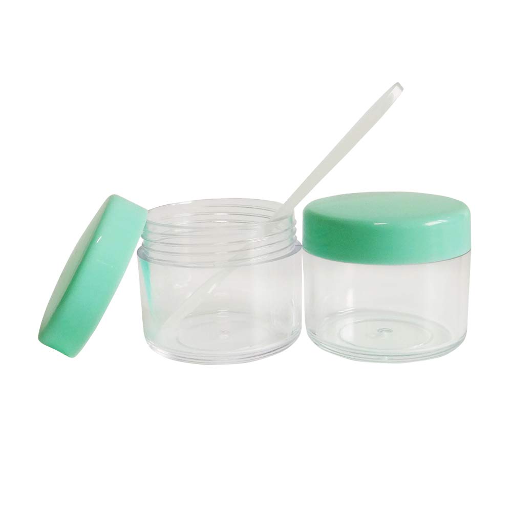 Wopanxye 12pack 20 Gram 20ml Jars, Small Cosmetic Sample Empty Container, Plastic Round Pot Green Screw Cap Lid - Image 4