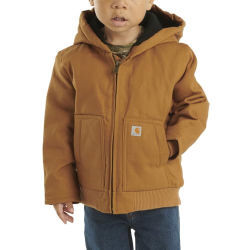 Image of Carhartt Kid's CP8552 Canvas Insulated Hooded Active Jac - Boys