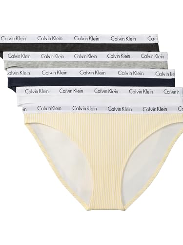 Calvin Klein Carousel Logo Cotton Stretch Bikini Panties, 5 Pack