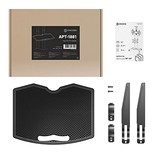 Onkron Equipment Tray For Mobile Tv Stand Tv Cart Ts1881 Height Adjustable Shelf Black (Apt1881) #TOP4