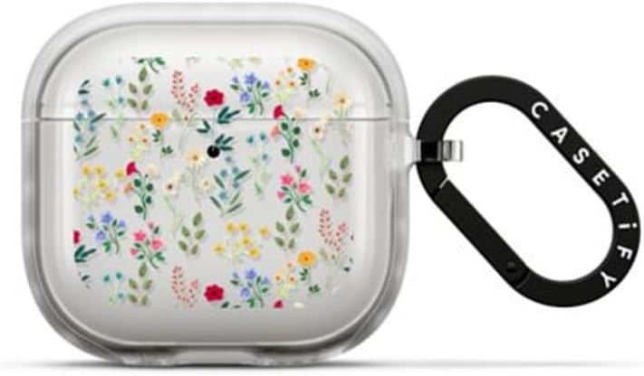 CASETiFY Impact Airpods (4th Gen) Case with Ring - Spring Botanicals - Frost
