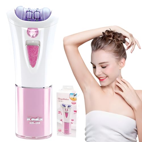 Depiladora Mujer Electrica,Depiladora Mujer Zona Intima,Depiladora Facial sin Cable,Depiladora Eléctrica con luz LED, para Bikini Zona Intima, Pierna, Brazo, Axila,Alimentado por Batería (No Incluido)