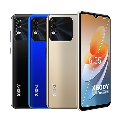 Xgody X60 Pro 4G Unlocked Phones, 6.6'’ Qhd Waterdrop Screen Dual Sim Unlocked Cell Phones, Quad-Core 2Gb+16Gb Smartphones, 3000Mah Battery, Face Unlock, Camera 5Mp+5Mp Cheap Android Phone (Gold) #TOP12