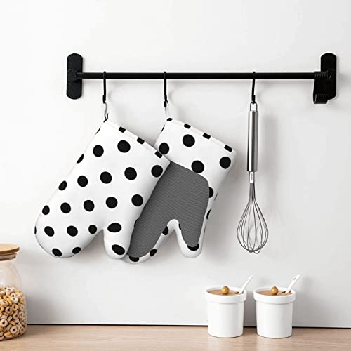 Polka Dot Printed Silicone Anti-Scald Gloves, Oven Mitts, Used For Cooking, Grilling, Kitchen Oven Gloves. #TOP6