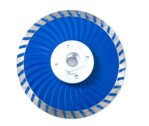 MAX-CRAFT 1 Pcs Diameter 4.5 Inch Cold-Pressed Continuous Diamond Saw Blades Turbo Wave with Flange Diamond Cutting Disc. For Stone Concrete Brick Tile Granite Marble Masonry