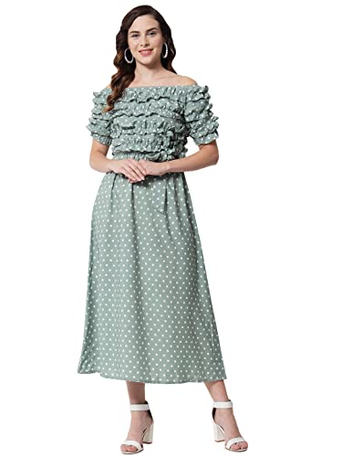 Image of FUNDAY FASHION Women Frill Maxi Dress /Women's Synthetic A-Line Floral Maxi Dress