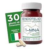 Endotelio 1-MNA Vegan, Integratore Anti-Età, Ottimizza Naturalmente NAD+ con D3, K2, B2, B6, B12, Acido Folico, Zinco, Ferro, Iodio, Selenio, 30 Compresse